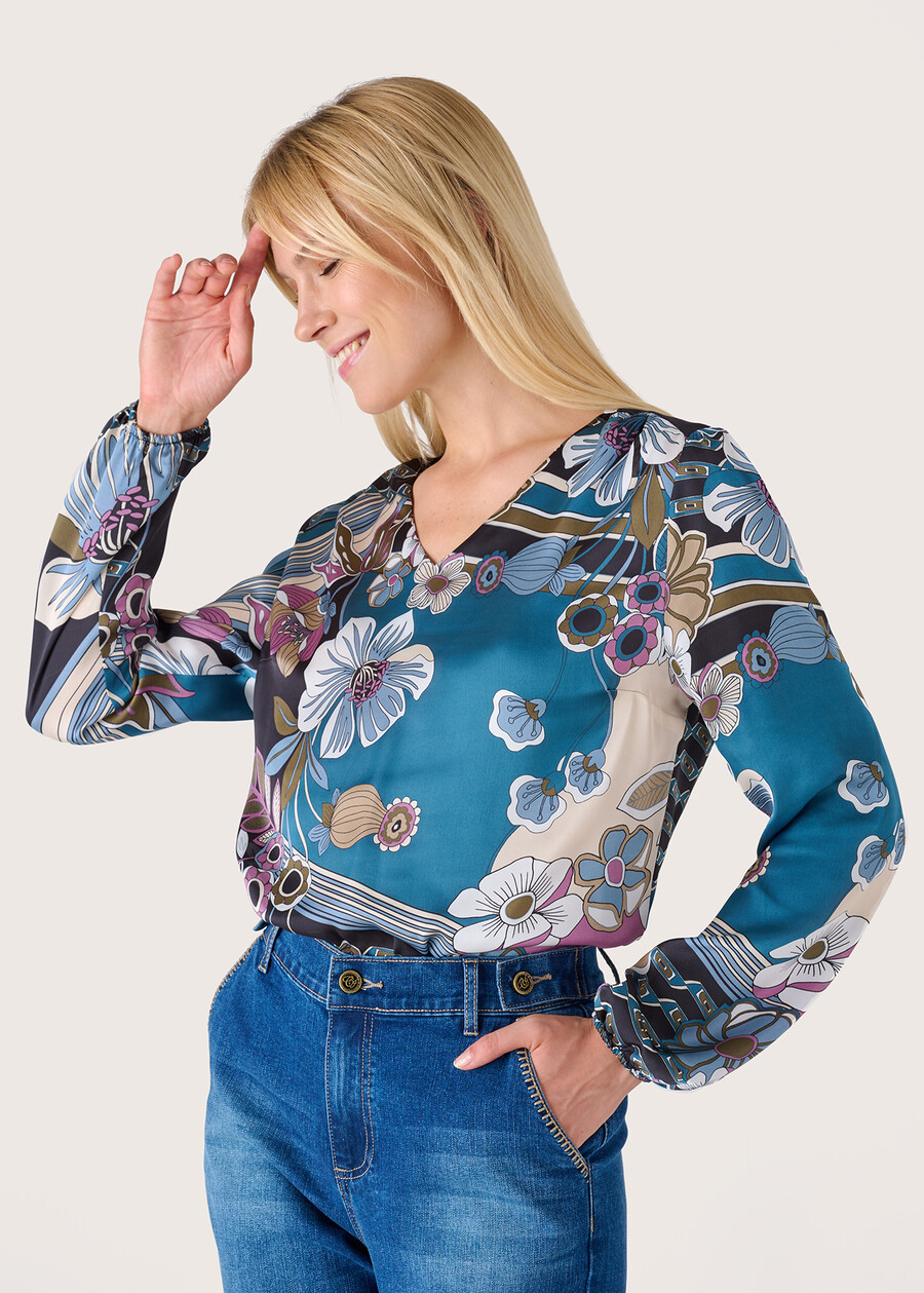 Maglia Kelly in viscosa BLUE CIELO Donna , immagine n. 1