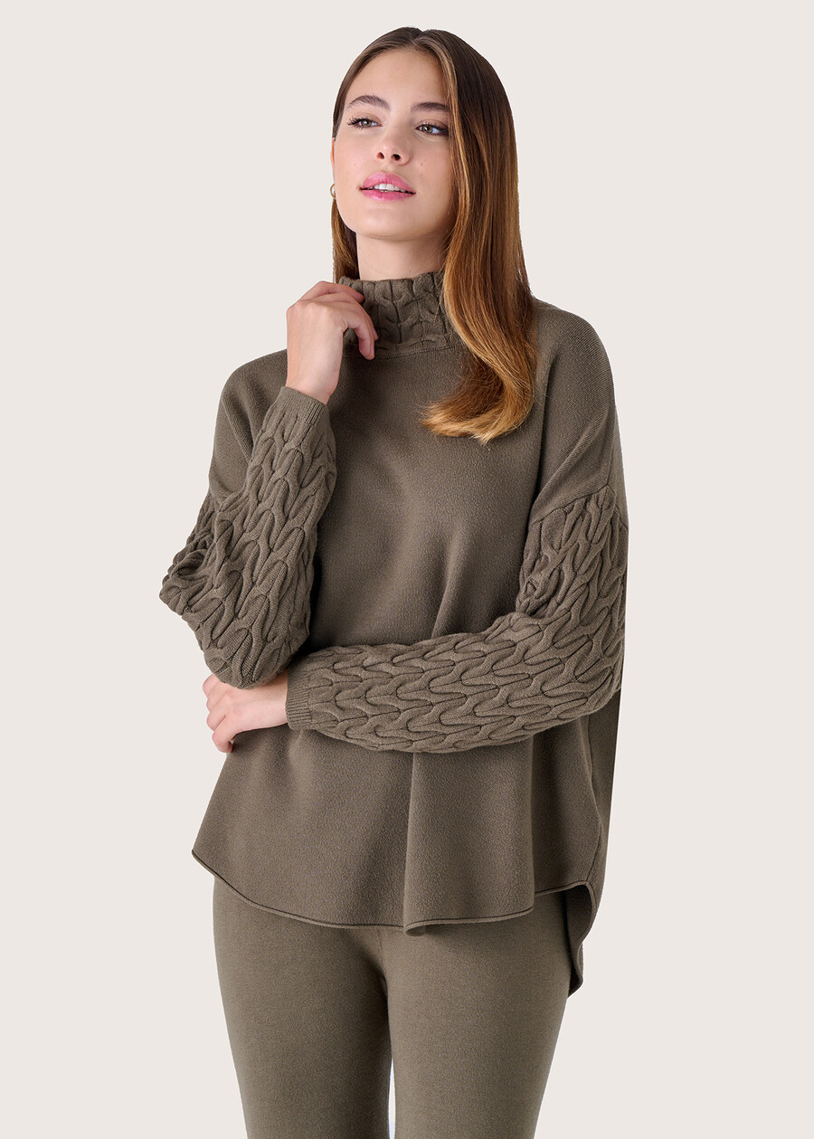 Marge turtleneck jersey VERDE CAPPERBEIGE GREIGE Woman , image number 2
