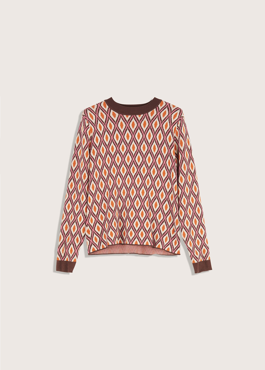 Melyna geometric pattern jersey, Woman  , image number 3