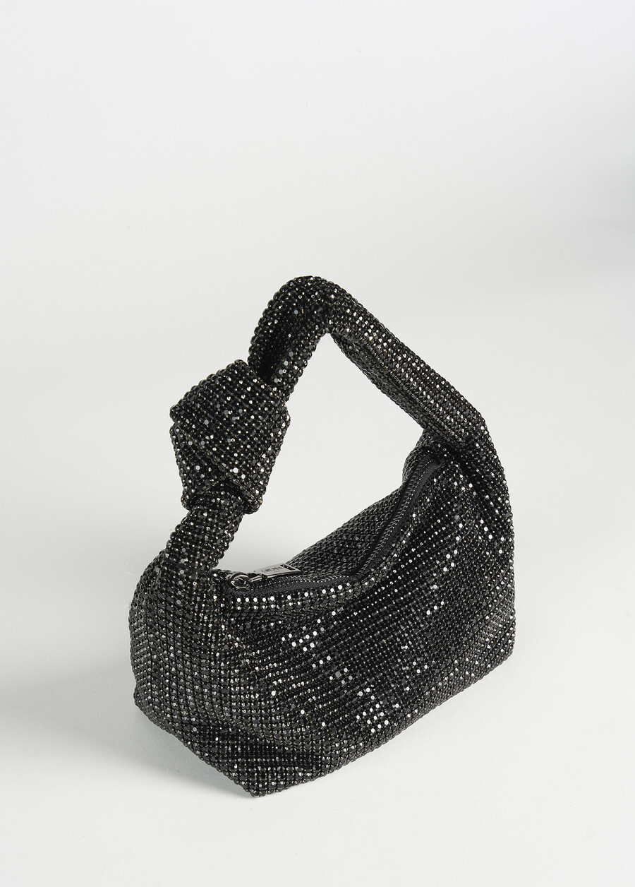 Brisette Woven Paper and Lurex Clutch NERO BLACK Woman , image number 3