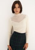 Matilde ribbed turtleneck sweater ROSSOBEIGE LATTE Woman image number 1
