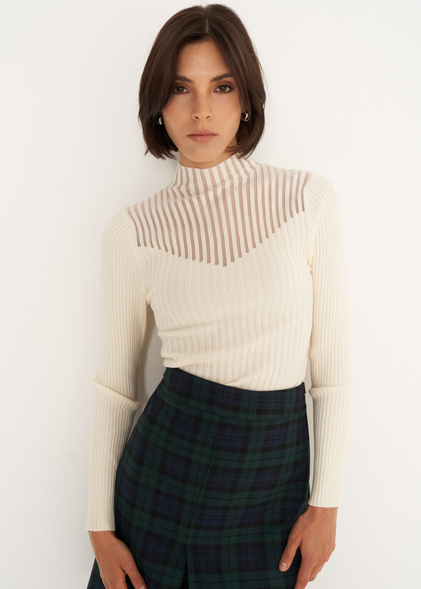 Matilde ribbed turtleneck sweater Matilde ribbed turtleneck sweater BEIGE LATTE Woman null