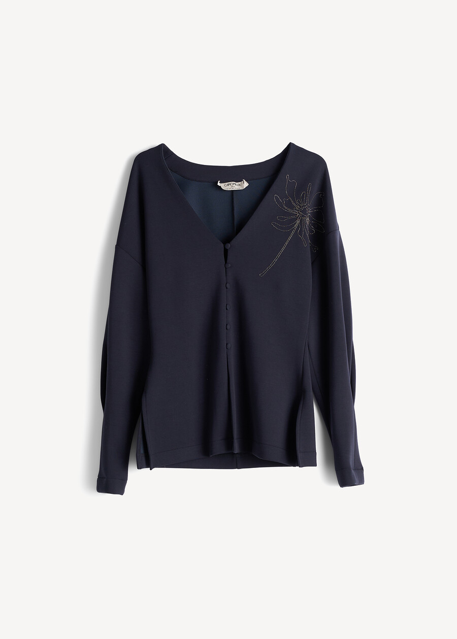 T-shirt effetto giacca in scuba BLU Donna , immagine n. 4