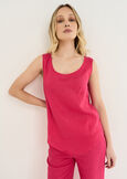 Titan linen and cotton tank top VERDEBLUROSA FUCSIABLU Woman image number 1