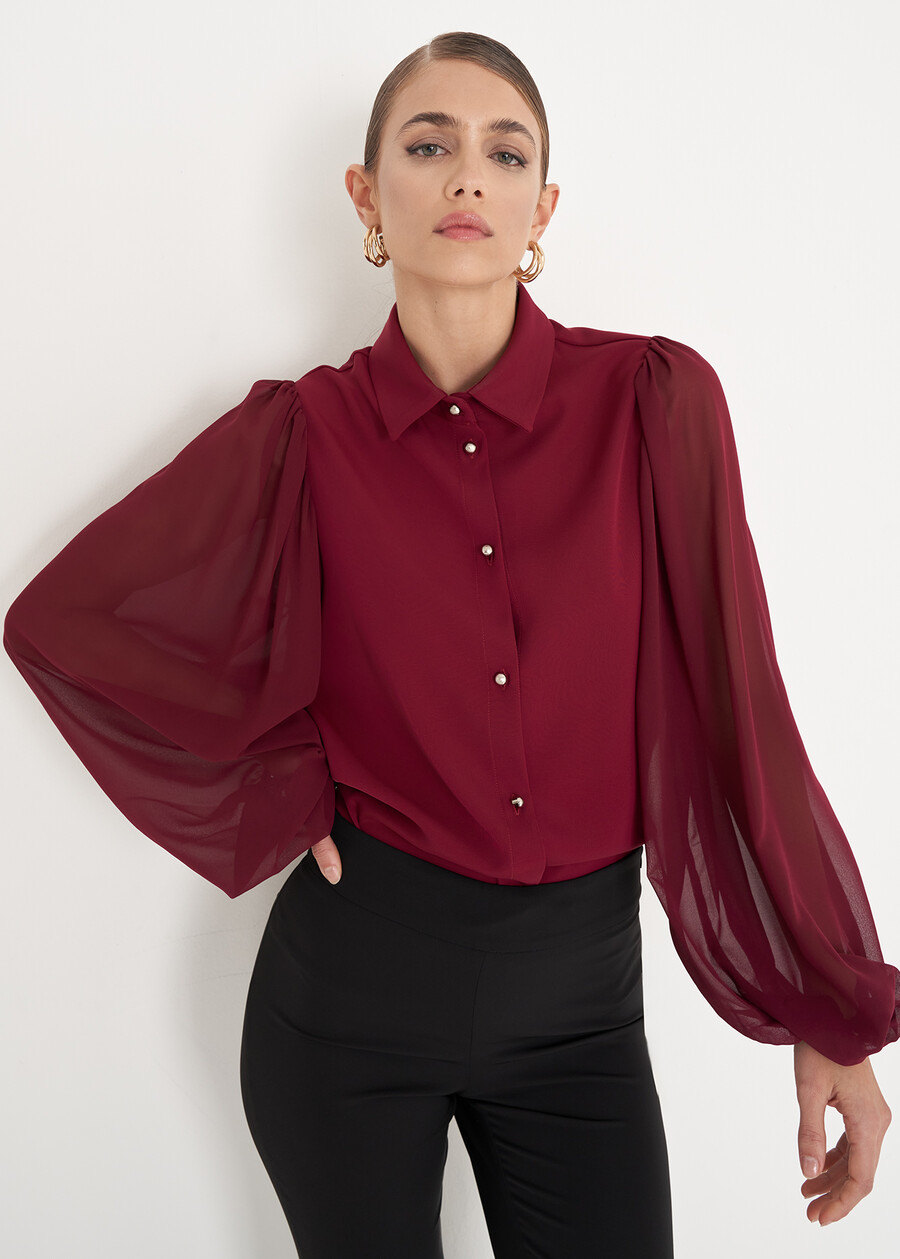 Candida double fabric shirt ROSSONERO BLACK Woman , image number 2