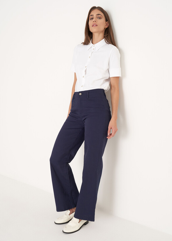 Dean denim cotton trousers BLUE OLTREMARE  Woman null