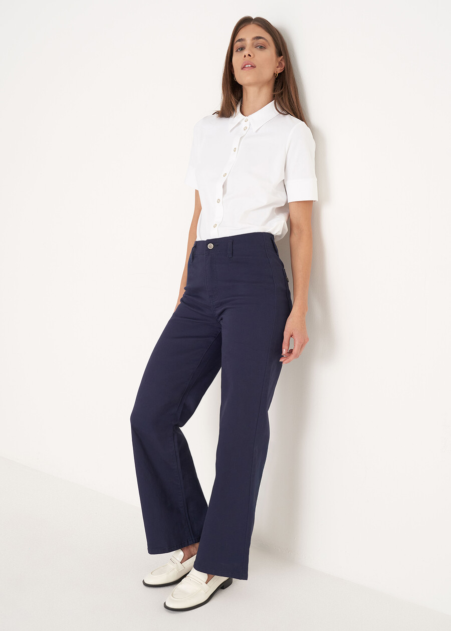 Dean denim cotton trousers DENIM MEDIUM DENIMBLUE OLTREMARE  Woman , image number 1