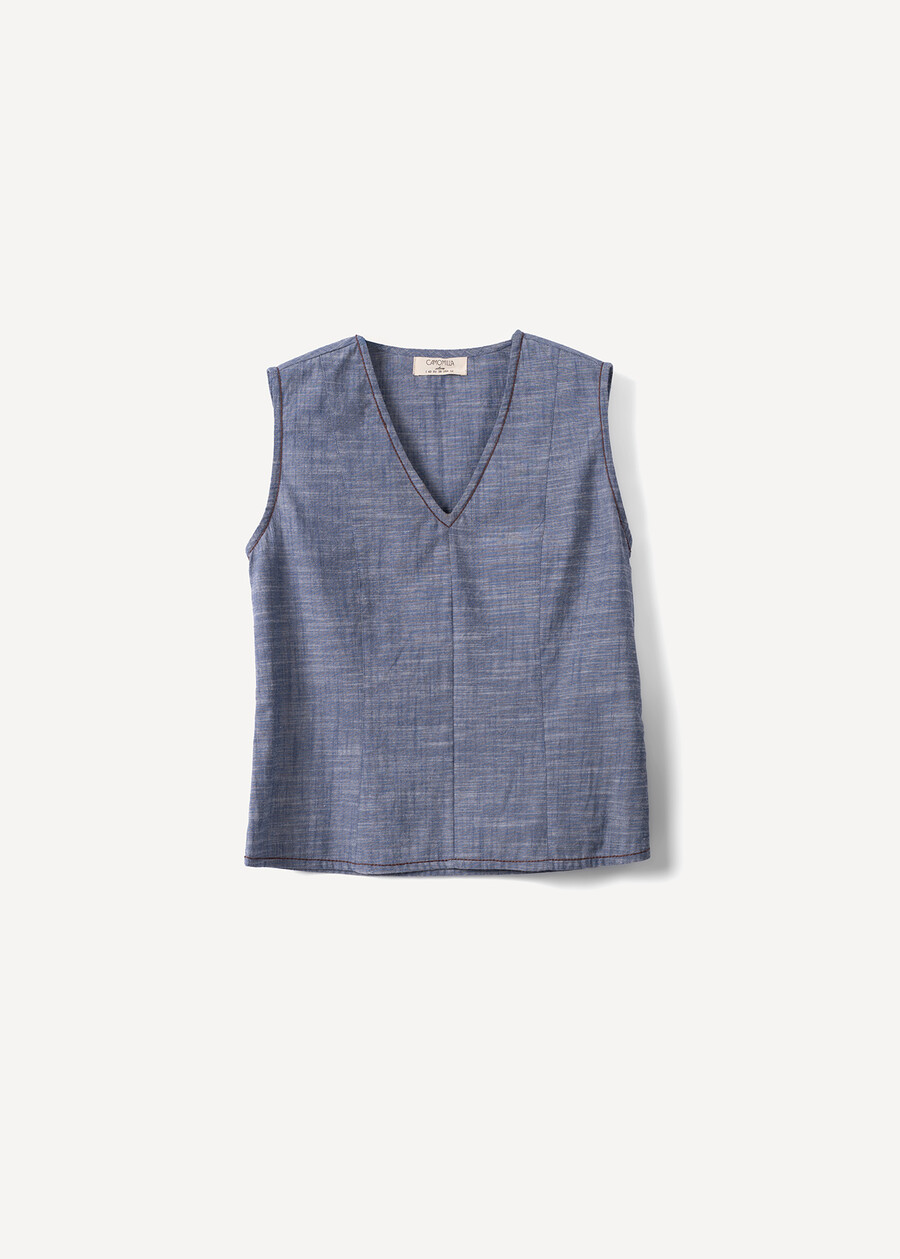 Top Taigo basic con scollo a V DENIM Donna , immagine n. 5