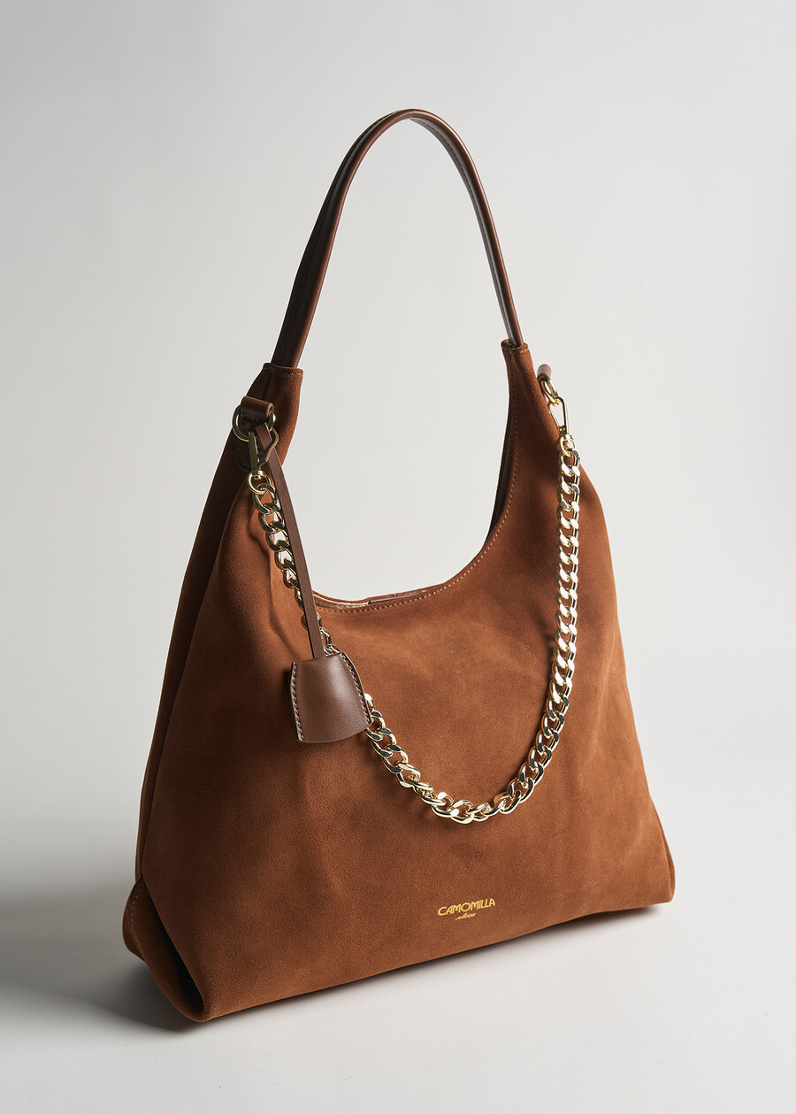 Sacca Biby camoscio e pelle MARRONE Donna , immagine n. 2