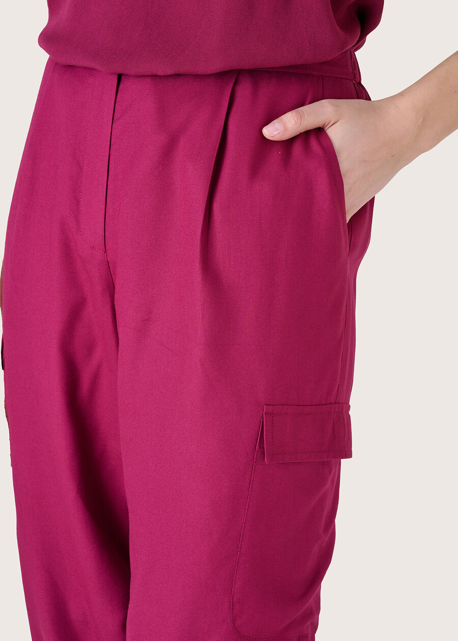 Pry 100% rayon twill trousers ROSSO CHIANTI Woman , image number 3