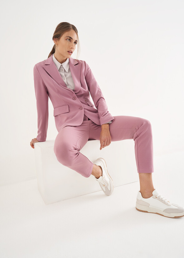 Pantalone Kate in tessuto screp ROSA QUARZO Donna null