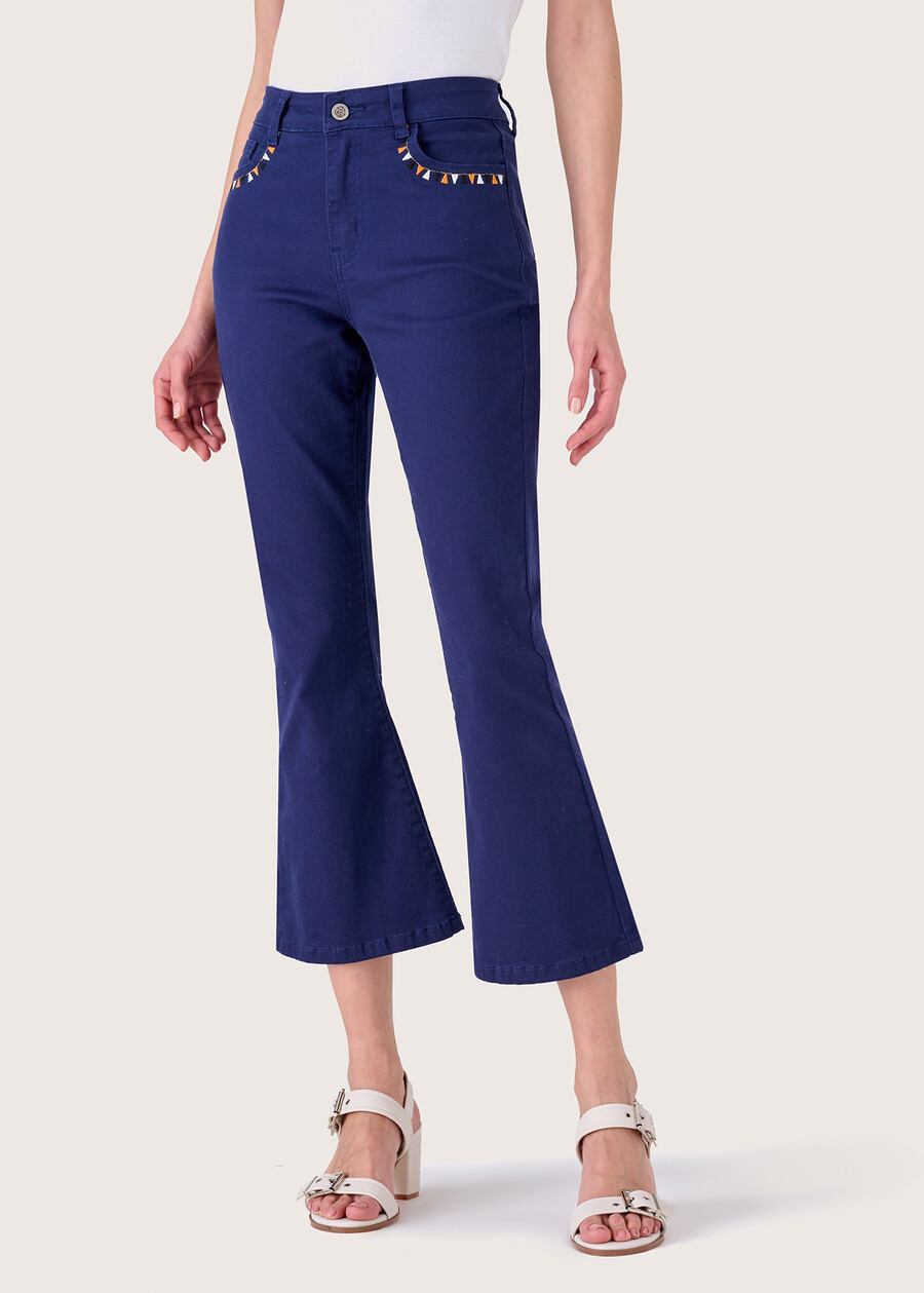 Pantalone a zampa Jacqueliu BLUBEIGE COCONUT Donna , immagine n. 2