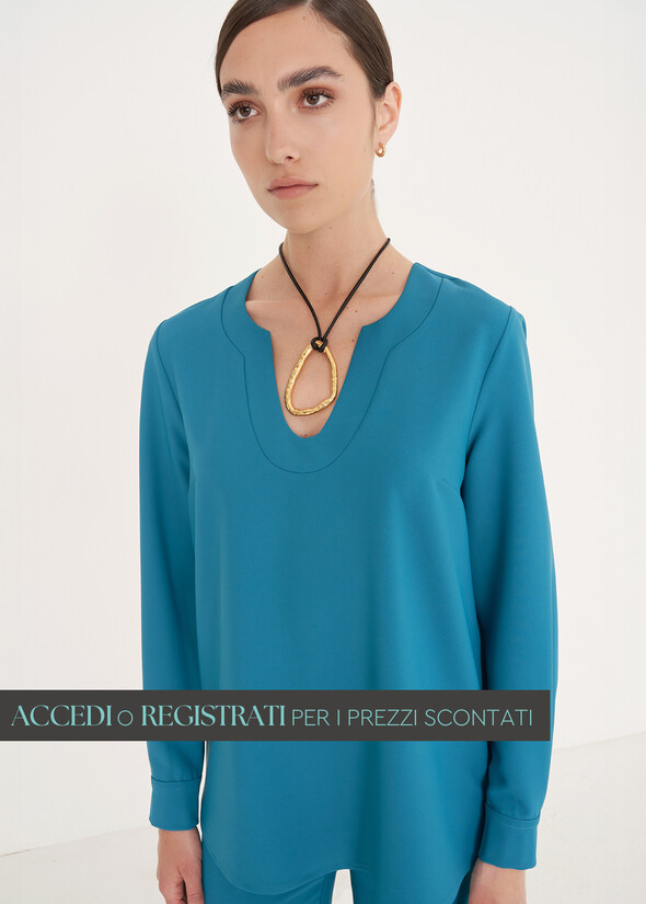 Blusa Charlen in cady VERDE PAVONE Donna null