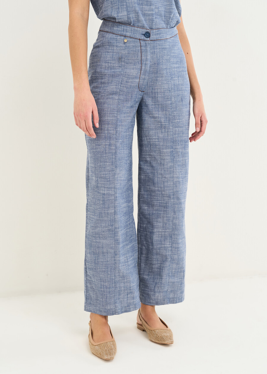 Pantaloni Piggy gamba larga DENIM Donna , immagine n. 3