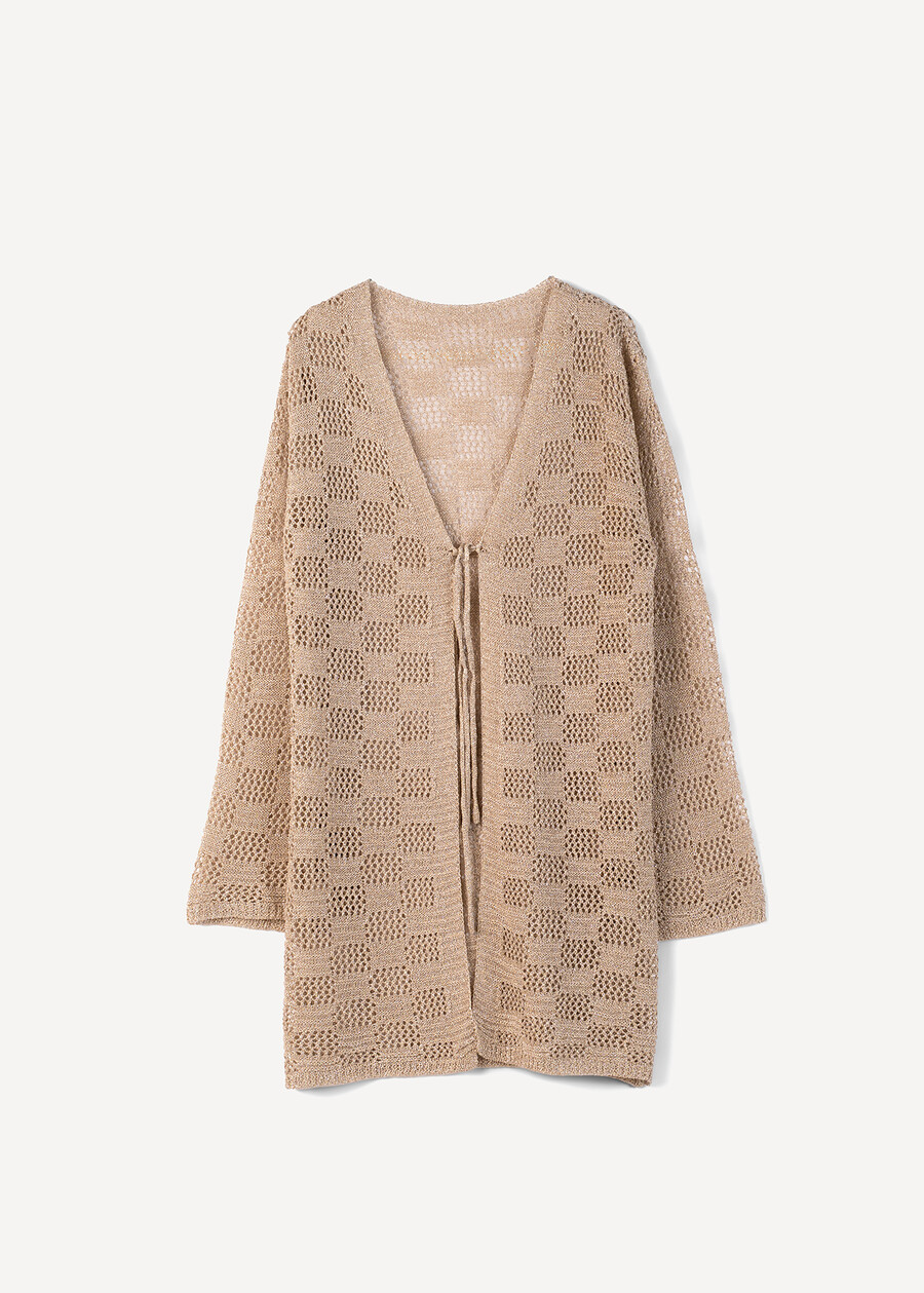 Cardigan lungo Carina in lurex GOLD Donna , immagine n. 5