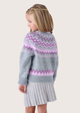 Chica Norwegian patterned girly cardigan GRIGIO LIGHT GREY Woman image number 3