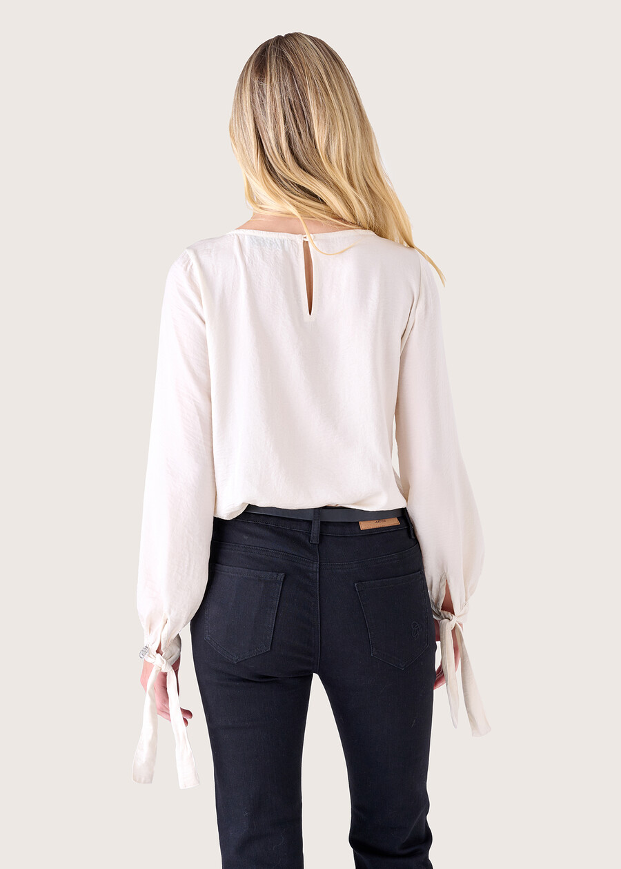 Blusa Clin in satin BEIGE LATTEBLUE COLONIAL Donna , immagine n. 3