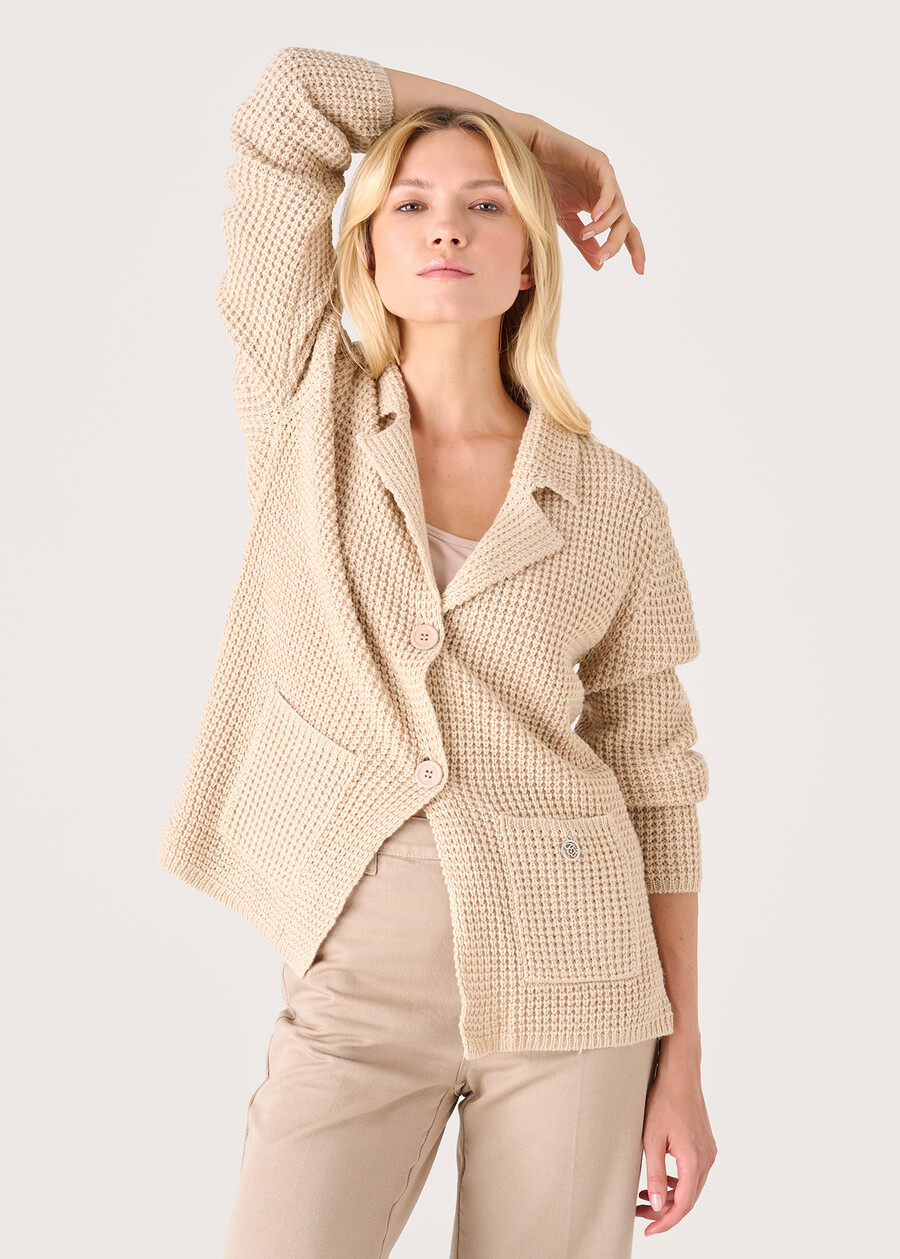 Camil V-neck cardigan BEIGE ECRU Woman , image number 1