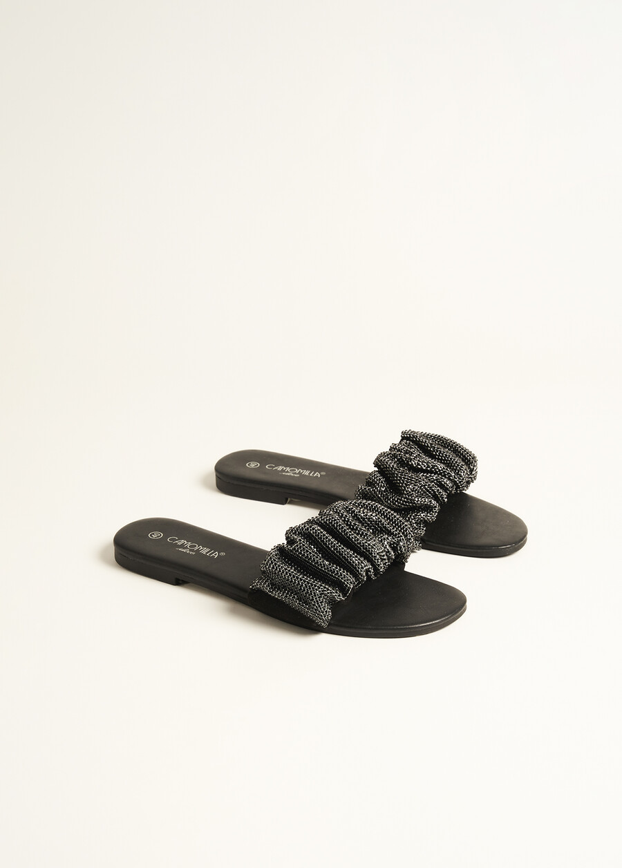 Stars Sandal With Ruffles And Rhinestones NERO BLACK Woman , image number 2