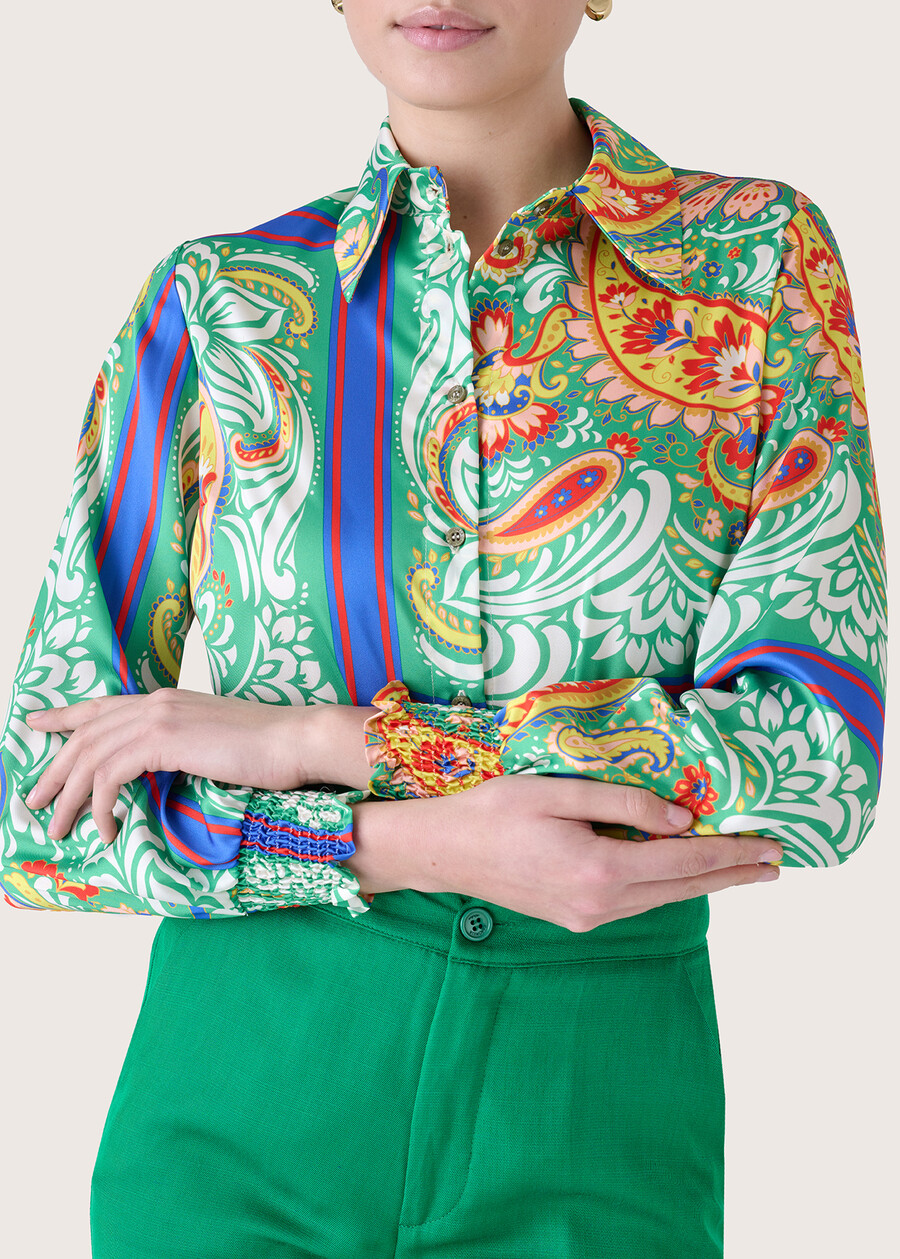 Caterina satin blouse VERDE GARDEN Woman , image number 3