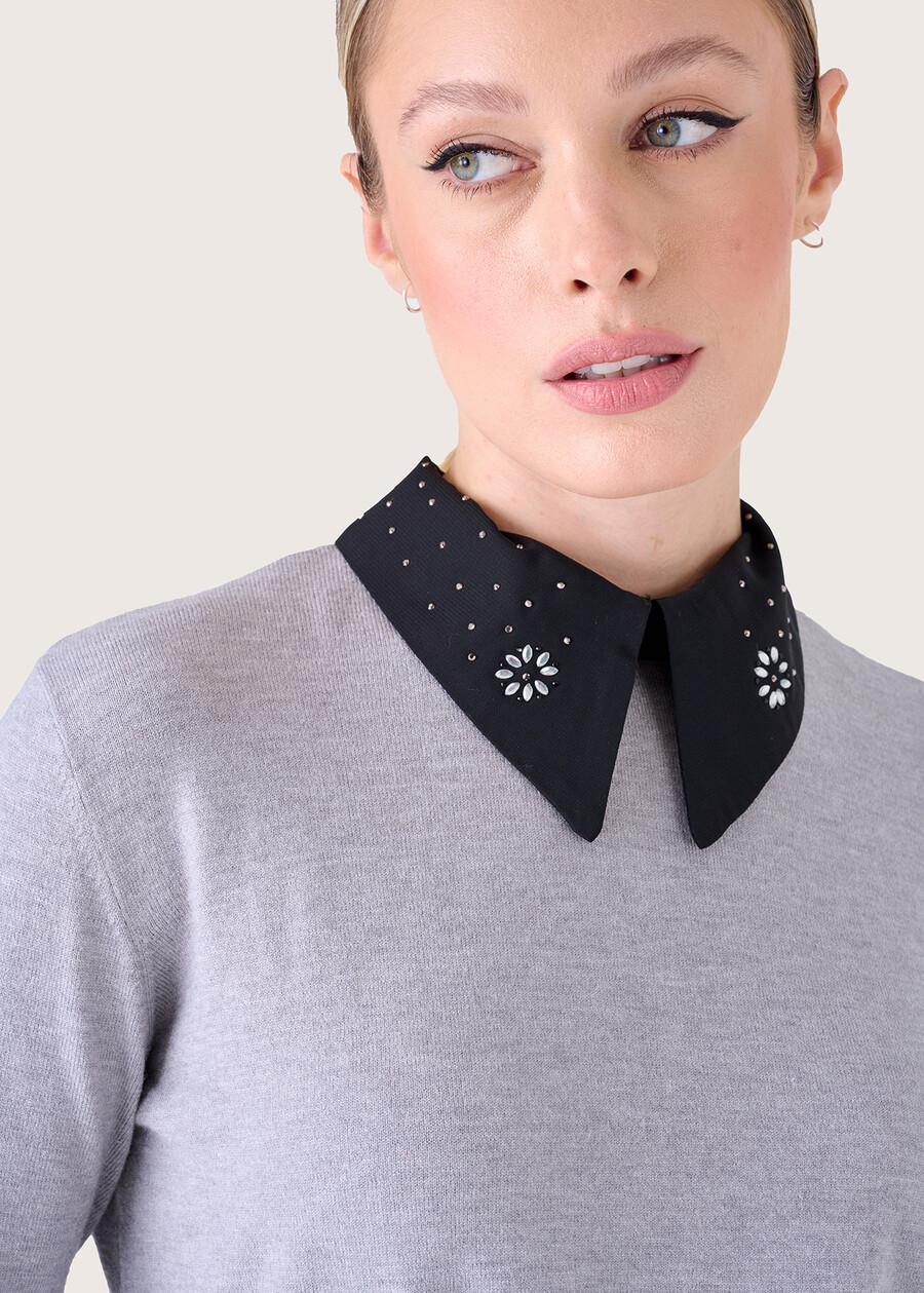 Maglia Morena con inserto a camicia GRIGIO MEDIUM GREY Donna , immagine n. 2