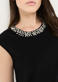 Tobia top with jewel neckline NERO BLACK Woman image number 2