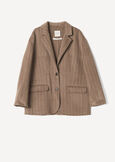 Giulia pinstripe wool jacket GRIGIO TORTORABLU Woman image number 5