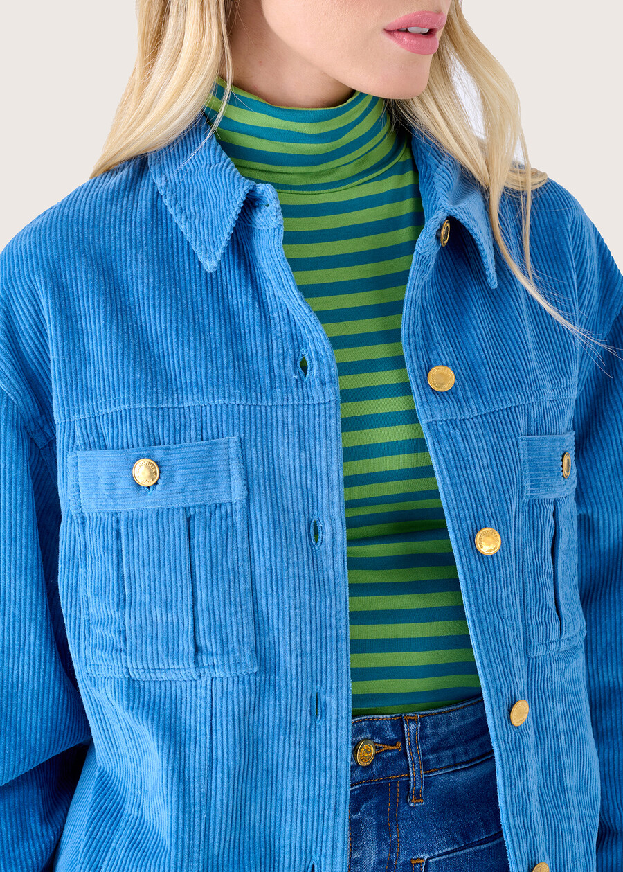 Giubbotto Gigi in 100% velluto di cotone BLU AVION Donna , immagine n. 3