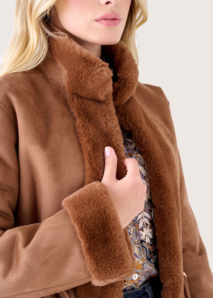 Cappotto Cathy in ecopelo MARRONE TIERRA Donna , immagine n. 3