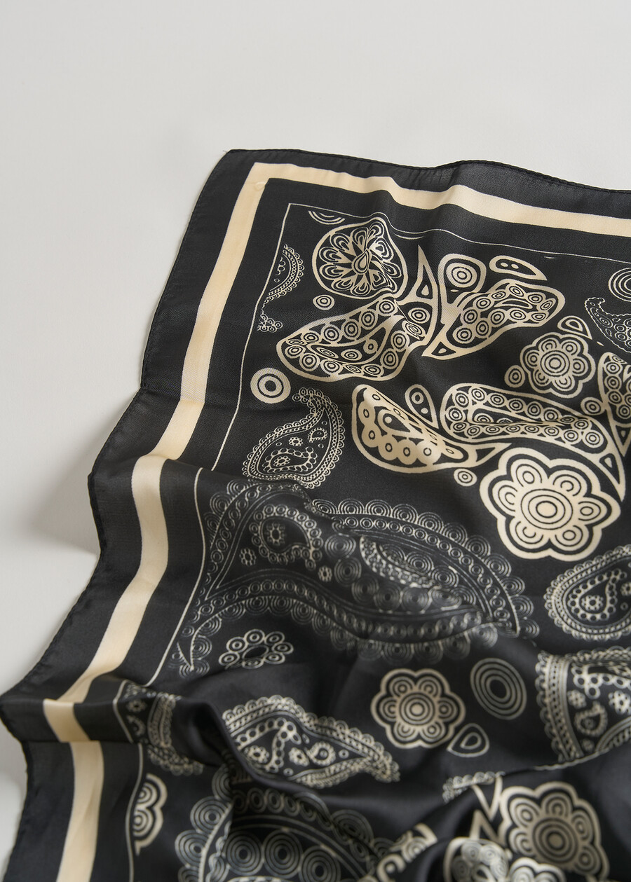 Serena cashmere print scarf NERO BLACK Woman , image number 3