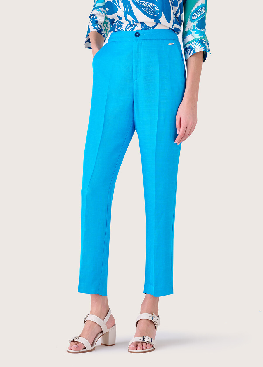 Pantalone Alice in misto lino BLUE PACIFICMARRONE MOKA Donna , immagine n. 2
