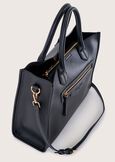 Berit eco-leather shopping bag NERO BLACKBEIGE GESSO Woman image number 2