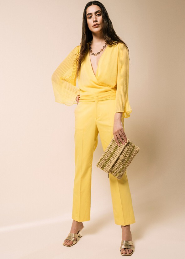 Jacqueline-M Cotton Trousers GIALLO Woman null