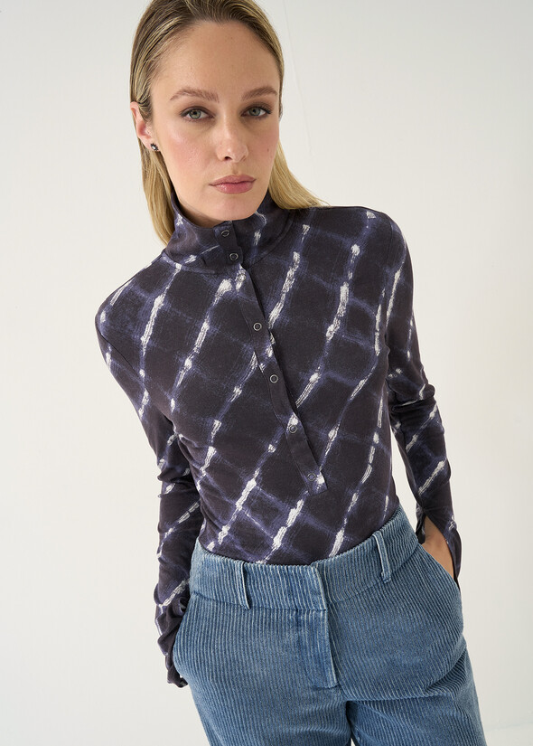 Suzan viscose top with snap buttons BLU Woman null