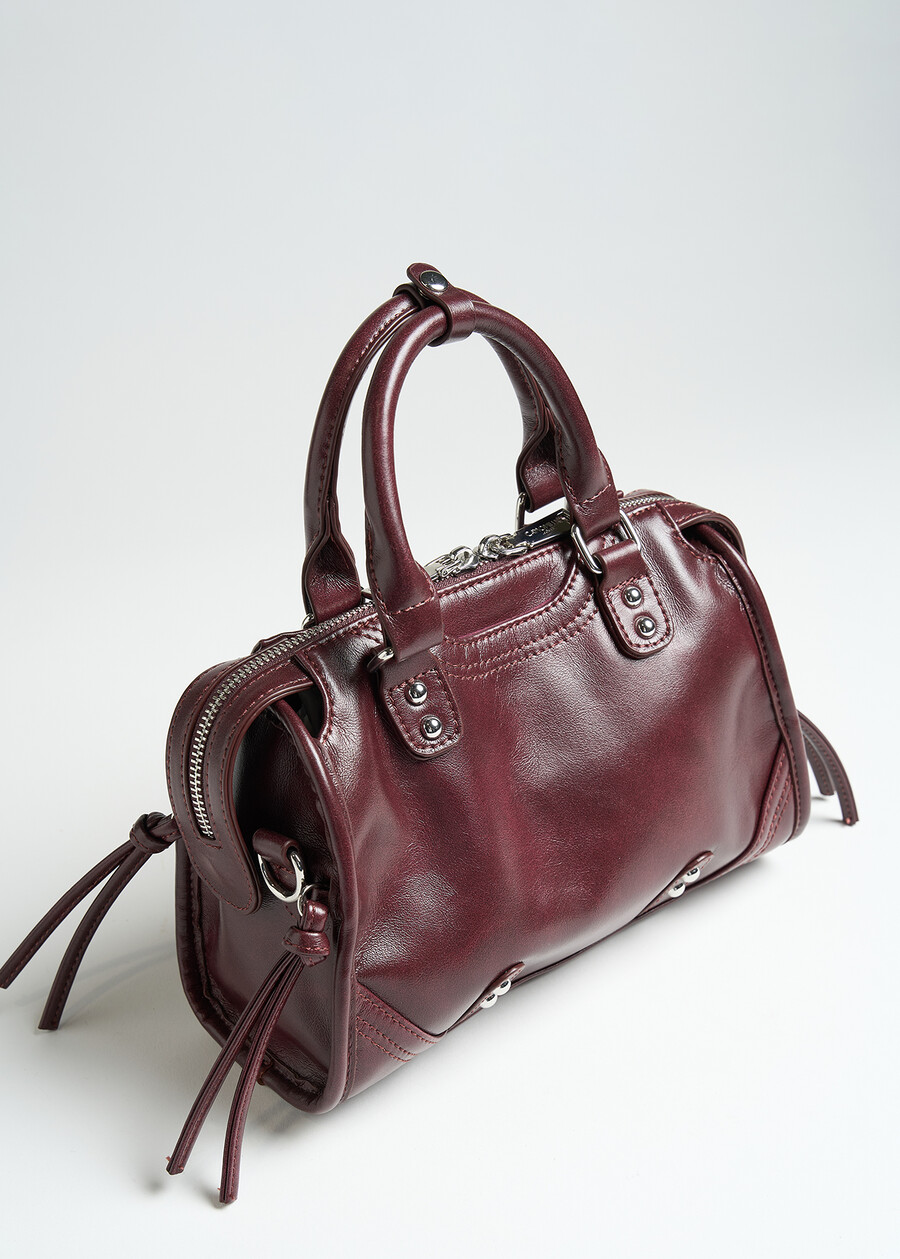 Baku faux leather bowling bag ROSSO BORDEAUX Woman , image number 2