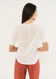T-shirt Skyper in lino con scollo a V BEIGEMARRONEBIANCO WHITE Donna immagine n. 3