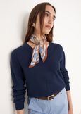 Maglia Micol in viscosa e cotone BLU MIDNIGHTBIANCO BURRO Donna immagine n. 1