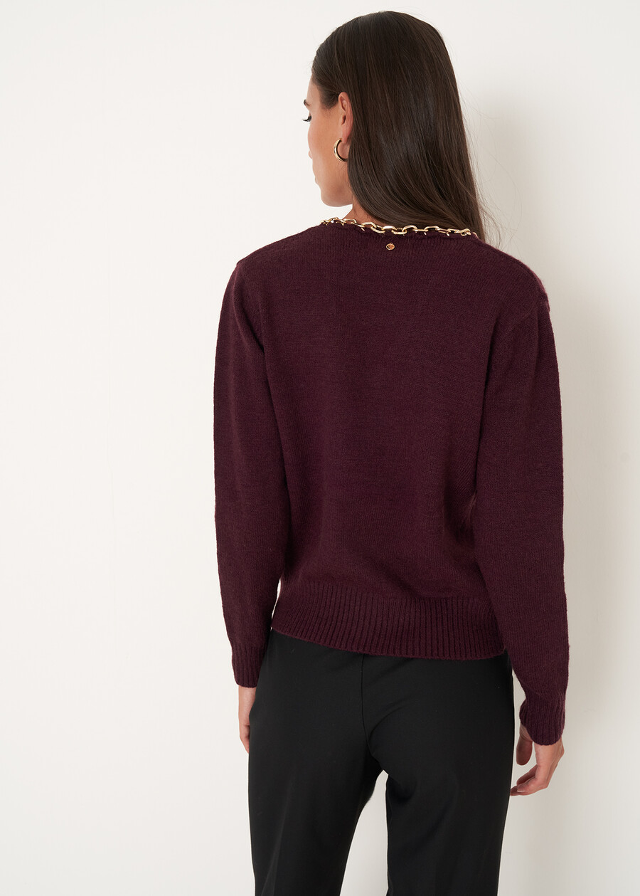 Malawi V-neck sweater BLU MIDNIGHTVIOLA VINACCIA Woman , image number 3