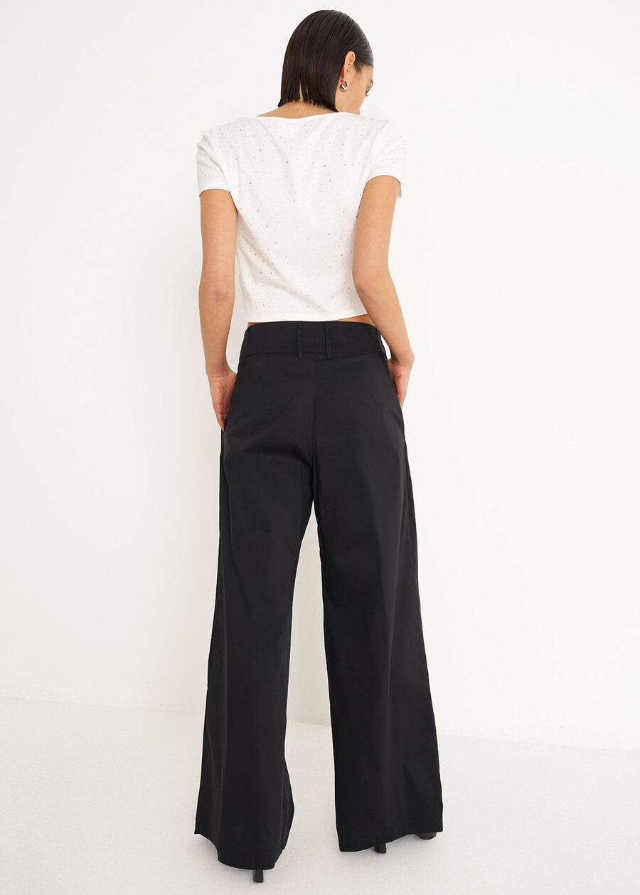 Pantalone a zampa Perteo NERO BLACK Donna , immagine n. 4
