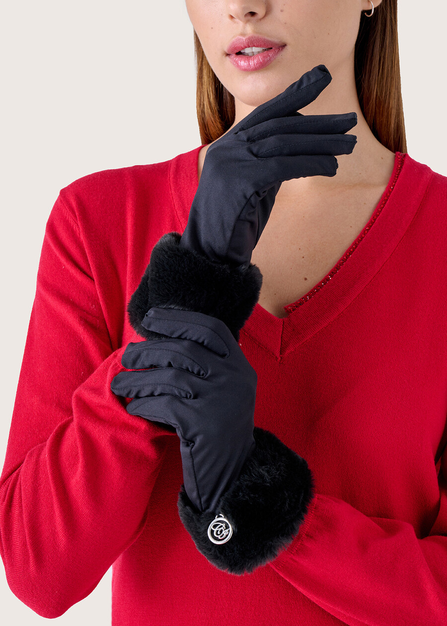 Guanti Gomi in tessuto tecnico NERO BLACK Donna , immagine n. 1