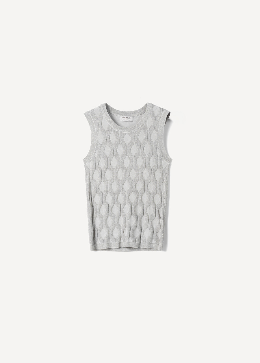 Top Taka in Maglia Lurex GRIGIO SILVER GOLD Donna , immagine n. 4