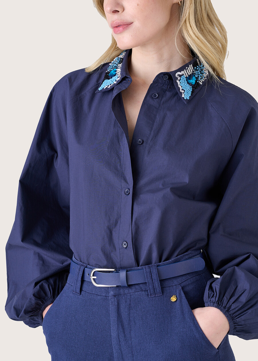 Camicia Crissie in cotone BLU MEDIUM BLUE Donna , immagine n. 4