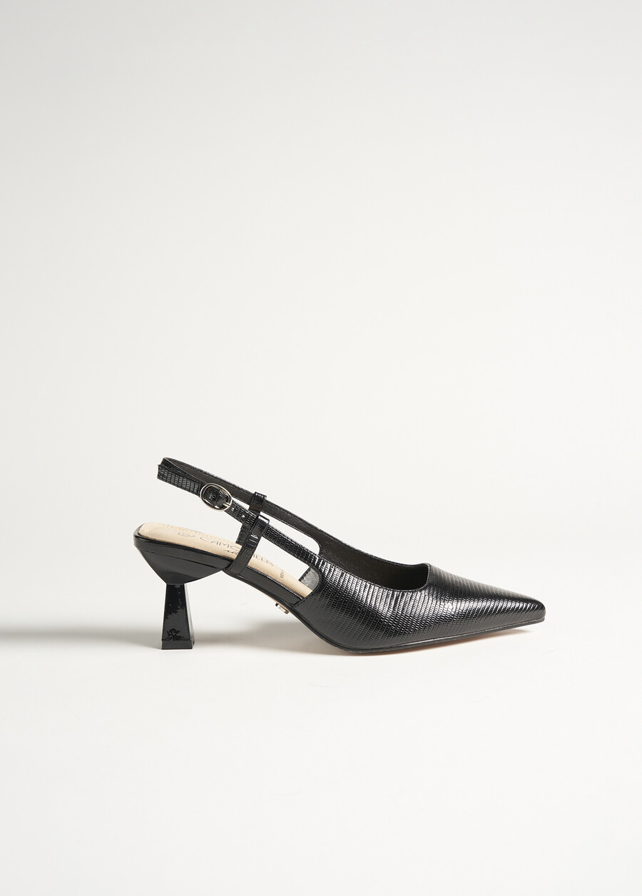 Snake slingback shoe NERO BLACK Woman , image number 4