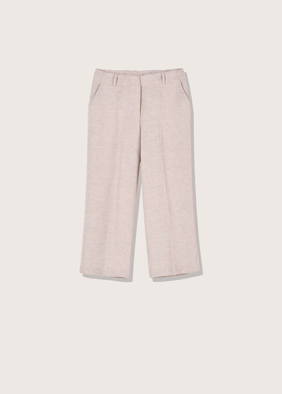 Sara mat effect trousers BEIGE Woman , image number 5