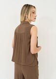 Top Tonny stile camicia con rever MARRONE Donna immagine n. 3