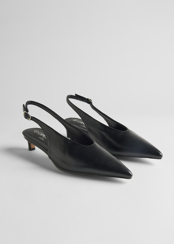 Slingback Sidney a punta con tacco basso NERO BLACK Donna null