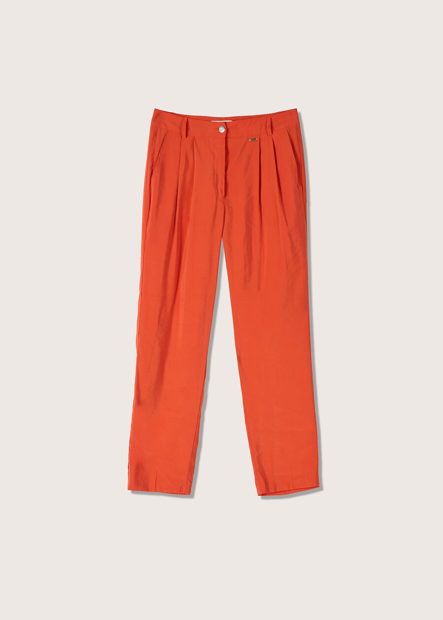 Gigi trousers with cupro effect MARRONE CACAO Woman , image number 5