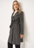 Cappotto Trench Coat-B in panno NERO BLACK Donna immagine n. 2