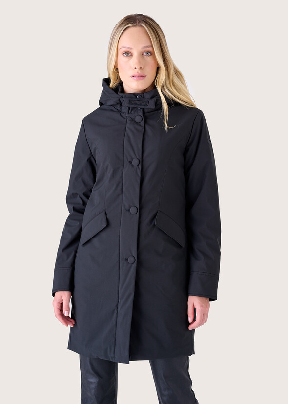 Path technical fabric down jacket NERO BLACKVERDE OLIVA Woman null