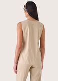 Tamar linen and cotton top BEIGE SAFARIBLUE OLTREMARE  Woman image number 3